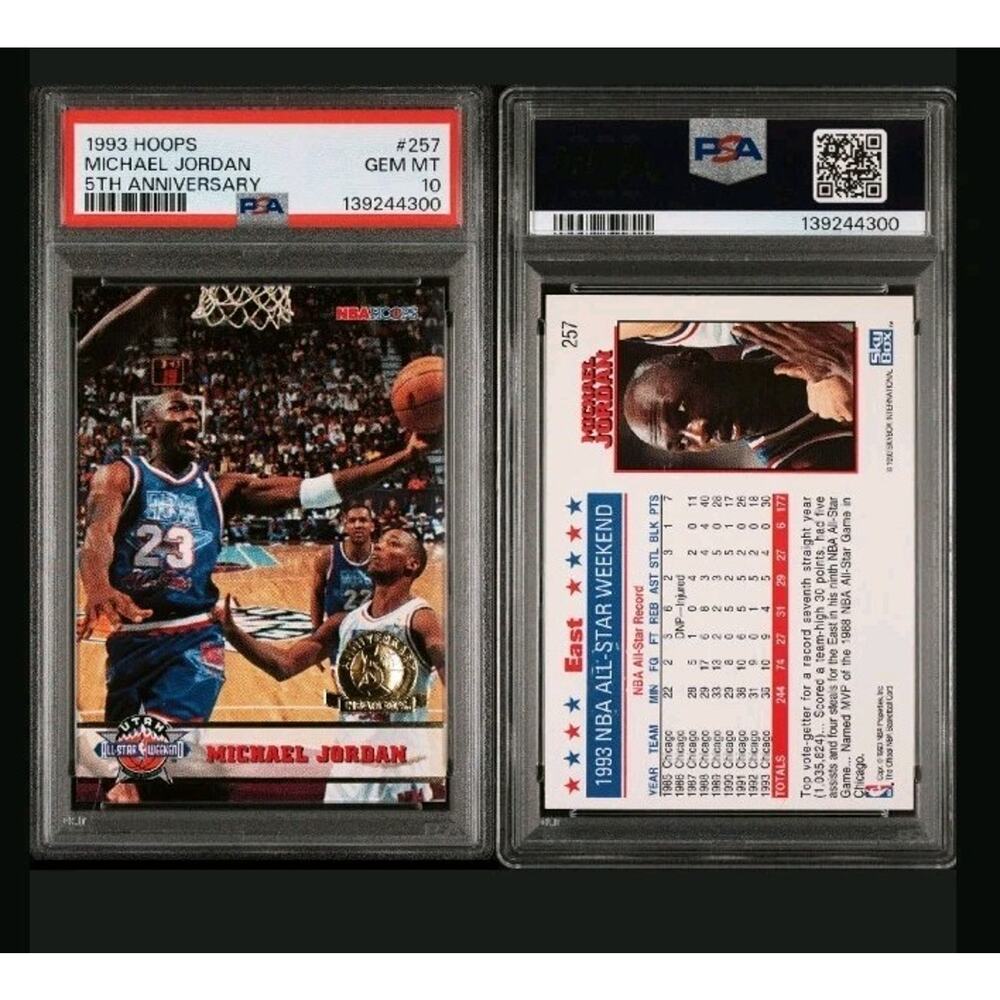 Michael Jordan 1993 Hoops 5th Anniversary #257 All Star Graded PSA 10 Gem Mint